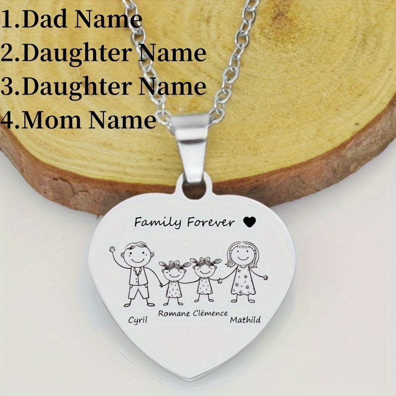 Custom Family Name Pendant Necklace — Personalized Gift